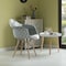 Fabulaxe Mid-Century Modern Style Fabric Lined Armchair with Beech Wooden Legs, Black and White, PK 2 QI004325.BW.2 - alternate 6